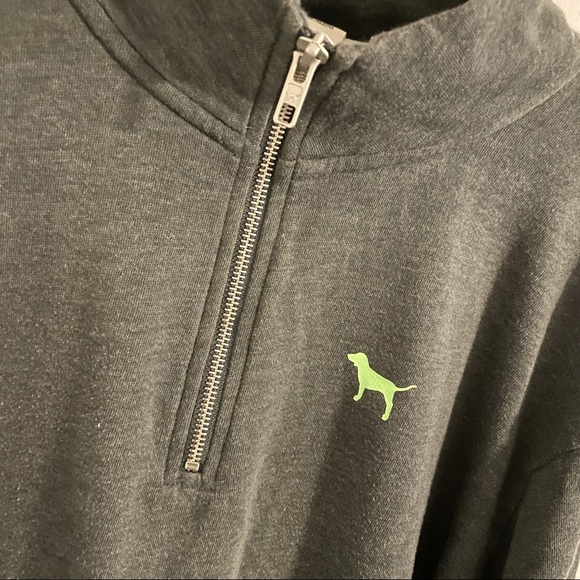 Dark Heathered Grey Victoria Secret Pink Quarter Zip - Picture 2 of 7